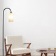 Matt Opal Glass Shade Floor Lamp With Black Metalwork E27 20W Matt Opal Glass Shade Floor Lamp With Black Metalwork E27 20W